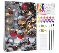 NAIMOER Bell Paint by Numbers with Frame for Adults Kids, DIY Christmas Tree Paint by Numbers, Happy New Year Art on Canvas Gifts Home Wall Decor 8x12in