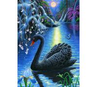 NAIMOER Black Swan Diamond Art Kits for Adults - DIY Full Drill 5D Animal Diamond Painting Kits - Adults Diamond Art on Canvas for Relaxation Gifts Home Decor 30x40cm