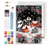 NAIMOER Christmas Framed Paint by Numbers for Adults Kids, DIY Winter Painting by Numbers for Boys and Girls with Wooden Frame, Art on Canvas Gifts Home Wall Decor 8x12in
