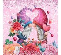 NAIMOER Gnomes Diamond Art Kits for Adults, Full Drill Gnome with Love Diamond Painting Kits, DIY 5D Diamond Dots Valentines Diamond Art Kits for Home Decor 35x35cm