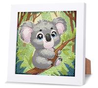 NAIMOER Koala Diamond Art Painting Kits for Adults with Frame, Diamond Art Kids Animals Crafts for Ages 4-6-8-12, Easy to DIY Gem Painting Gifts Home Wall Deco15x15cm (Beautiful Packages)