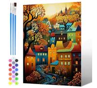 NAIMOER Painting by Numbers House for Adults Beginners, DIY Acrylic Dream House Paint by Numbers on Canvas Art for Adults Gifts, Home Wall Decor 30x40cm