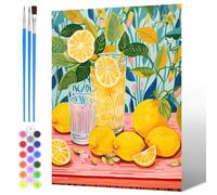 NAIMOER Painting by Numbers Lemons for Adults Beginners, DIY Acrylic Summer Paint by Numbers on Canvas Art for Adults Gifts, Home Wall Decor 30x40cm