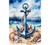 NAIMOER Summer Diamond Art Kits for Adults, DIY Full Drill Diamond Painting Seaside Kits Pictures, Adults Diamond Art on Canvas for Relaxation Home Decor 30x40cm