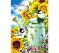 NAIMOER Sunflowers Diamond Painting Kits for Adults, Full Drill Flowers and Can Diamond Painting Kits, Fall Diamond Painting Flowers Diamond Art Kits Craft for Home Wall Decor 30x40cm