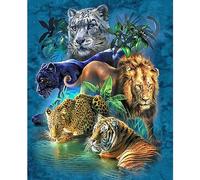 NAIMOER Tigers Diamond Painting Kits for Adults, DIY Full Drill 5D Diamond Painting Animals Diamond Art Kits Tiger Diamond Painitng Kits for Relaxation and Home Decor 30x30cm