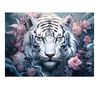 NAIMOER Tigers Diamond Painting Kits for Adults, DIY Full Drill 5D Diamond Painting Flowers Diamond Art Kits Animals Diamond Painitng Kits for Relaxation and Home Decor 30x40cm