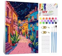 NAIMOER Tourist City Framed Paint by Numbers for Adults Beginner, DIY Landscape Painting by Numbers for Boys and Girls, Art on Canvas Gifts Home Wall Decor 8x12in