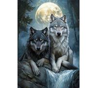 NAIMOER Wolves Diamond Art Kits for Adults - DIY Full Drill 5D Animal Diamond Painting Kits - Adults Diamond Art on Canvas for Relaxation Gifts Home Decor 30x40cm
