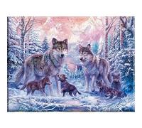 NAIMOER Wolves Diamond Painting Kits for Adults, DIY Full Drill 5D Diamond Art Animals Diamond Painting Christmas Perfect for Relaxation and Home Wall Decor 30x40cm