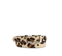 Naina Slim Belt in Leather and Pony Hair Leopard Print