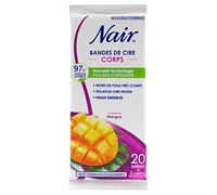 Nair - 20 strips of cold wax mango - leg removal - ultra fast & effective on very short hair - 2 cloths