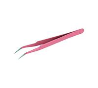 Nair Art Eyelash Tweezers - Straight & Curved Tip, Lash & Extension Tweezers (Pink, 1Pcs)