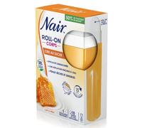 NAIR - Roll-On Sugar Wax, with Milk & Honey Extracts, Special for Dry & Sensitive Skin, with 10 Reusable Water-Rinsable Strips, Roll-On 100 ml