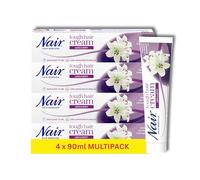 Nair Tough Hair Removal Cream Multipack - for Coarse & Dark Hair on Legs & Body - with Lily Flower Extract & Cotton Seed Oil - 90ml x 4
