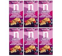 Nairn's Gluten Free Blueberry & Raspberry Chunky Biscuit Breaks, 160g (Pack of 6) - Healthy Snacks