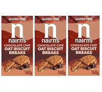 Nairn's Gluten Free Chocolate Chip Oat Biscuit Breaks, 160g (Pack of 3) - Healthy Snacks