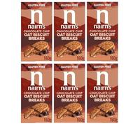 Nairn's Gluten Free Chocolate Chip Oat Biscuit Breaks, 160g (Pack of 6) - Healthy Snacks