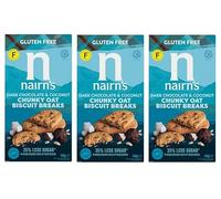 Nairn's Gluten Free Dark Chocolate & Coconut Chunky Oat Biscuit Breaks, 160g (Pack of 3) - Healthy Snacks