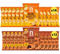 Nairn's Gluten Free Mini Bakes Variety Pack (Pack of 26) Cheese & Choc Chip | Includes x14 Gluten Free Mini Cheese Bakes & x12 Gluten Free Mini Chocolate Chip Bakes - Healthy Snacks