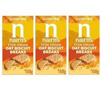 Nairn's Gluten Free Stem Ginger Oat Biscuit Breaks, 160g (Pack of 3) - Healthy Snacks
