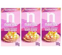 Nairn's Gluten Free Super Seeded Oatcakes, 180g (Pack of 3) - Healthy Snacks
