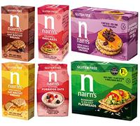 Nairn's Gluten Free Variety Pack - Oatcakes/Scottish Porridge Oats/Wholegrain Seeded Crackers/Choc Chip & Stem Ginger Biscuit Breaks/Rosemary Flatbread. Pack of 6