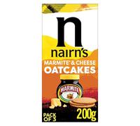 Nairn's Marmite & Cheese Oatcakes - Wholegrain Oats - Healthy Snacks - Plant Based Oatcake - High in Fibre - Pack of 3