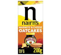 Nairn's Marmite & Cheese Oatcakes - Wholegrain Oats - Healthy Snacks - Suitable for Vegetarians - Oatcakes - High in Fibre - Love It or Hate It, You Have To Try It - Pack of 8