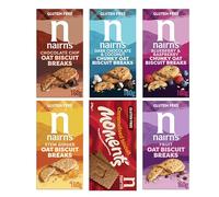 Nairn's Oat Biscuit Breaks - Gluten Free Variety Pack - Healthy Snacks - Biscuits, Chunky Oat Bisc.: Choc Chip, Stem Ginger, Fruit, Caramelised Bisc., Dark Choc Coconut, Blueberry & Raspberry - 6 Pack
