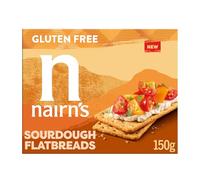Nairn's Sourdough Flatbreads - 125g - Gluten Free Wholegrain Oats - High in Fibre - Plant Based Flatbreads - Healthy Snacks - Real Sourdough - Suitable for Coeliacs - Pack of 6