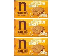 Nairn's Stem Ginger Oat Biscuits, 200g, Pack of 3, Healthy Snacks