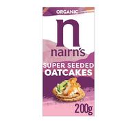Nairn's Super Seeded Organic Oatcakes - Organic Snacks - Flaxseed, Chia Seed and Sunflower Seeds - Healthy Snacks - Source of Protein - Made with Wholegrain Oats - High in Fibre - 8 x 200g