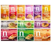Nairn's Variety Pack - Pick Any 10 - Gluten-Free Snacks - Oat Biscuits, Oatcakes, Crackers & Flatbreads - Healthy Snacks - Assorted Flavours: Stem Ginger, Salted Caramel, Cheese, Rosemary and More