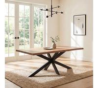 Nairobi Dining Table - 180cm - 6 Seater - Live Edge - Spider Legs - Natural - Rustic Mango Wood