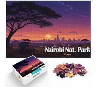 Nairobi National Park, Kenya at Night 1000 Piece Jigsaw, Holiday Puzzle Gift, 1000pcs (40x28cm)