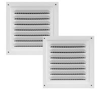 Naisfei 2 Pack 7.87x7.87 Inch Aluminum Gable Vent,Attic Vent White Gable Vent, Flat Square Air Vent Louver with Insect Screen Vent Grille for Attic and Shed Ventilation(white)