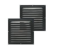 Naisfei 2 pcs Ventilation louver attic Vent, 9.84 * 9.84inch Black Gable Vents,Aluminum Wall Vent for Houses Shed,Square Vent Louver Vent for Garage Ceiling