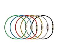 Naisfei 30 Pcs Nylon Coated Stainless Steel Metal Wire Keychains, 2 * 100 mm Cable Keyrings, Key Rings Loops with Stainless Steel Connecter for Hiking Luggage ID Tags -6 Colors