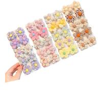 Naisfei 40 Pcs Baby Girl Hair Ties, Cute Flower Hair Ties, No Damage Scrunchies, Toddler Hair Accessories