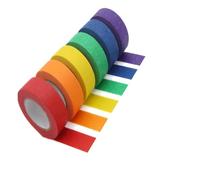 Naisfei 6 Pack Colored Masking Tape,Colorful Paper DIY Decorative Stickers Tape Fun Rainbow Masking Tapes for School, Office, Home, Arts & Crafts, Labeling, Coding,Party Decorations(1.5cm X 13m)