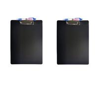 Naisfei Clipboard A6, Pack of 2 Plastic Clipboards with Paper Clip, Clip Folder with Pen Holder, Clipboard for Storing Paper for Office, Restaurant, School Clipboard, Black