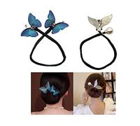 Naisfei Ponytail Hair Styling, 2 Pieces Beauty DIY Hairstyle, Crystal Head Chain, Bun Maker, Lazy Hairstyle, Butterfly, Fishtail, French Twist Hairstyle Bun Hair Accessories