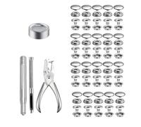Naisfei Stainless Steel Snap Fastener Kit,200 Pieces 15mm Heavy Duty Snap Button Press Stud Cap with Pliers and 3 Setting Tools for Boat Cover, Sewing Leather Clothes, Bags,Jeans Wears,DIY Craft