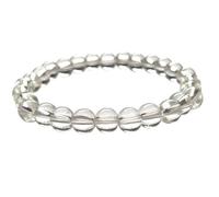 NAISHA Clear Quartz Crystal Natural Gemstone Round Beads Bracelet Healing Sphatik Semi Precious (2 Pc.) Stretch Wrist Beaded Bracelets for Women Men, Yoga Meditation Prayer