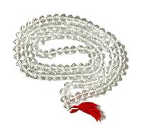 NAISHA Diamond Cut Sphatik/Crystal Agate Mala/Necklace (108+1 Beads) Japa, Puja, Healing Gemstone Necklace Mala for Unisex.