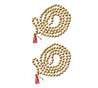 NAISHA Hare Rama Hare Krishna Tulsi Holy Basil Japa Mala 108+1 Beads Original for Daily Mantra Jaap, Bead Size: 6/7mm, (Pack of 2)