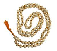 NAISHA Hare Rama Hare Krishna Tulsi Holy Basil Japa Mala 108+1 Beads Original For Daily Mantra Jaap, Basil Mala, 6/7 Mm Brown