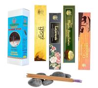 Naisha Incense Sticks Set of 4 (50 Gm Each) Calming & Relaxing Gift for Meditation & Yoga, Natural, Organic & Slow Burning Sticks, Chandan Wood, Mystic HeenAmber, Yogi, Lajawab (Devotion)