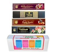 Naisha Incense Sticks Set of 4 (50 Gm Each) Natural & Spiritual Gift for Purification, Yoga & Meditation, Indian Aromatherapy Set, Mystic Lavender, Ayatana, Mystic Sandal, Lajawab (Soulful)